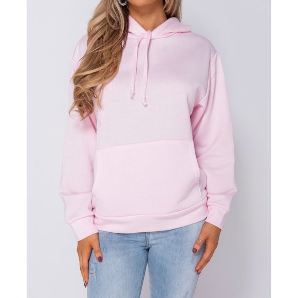 Pink Oversized Draw String Hooded Sweatshirt - Picture 4 of 8